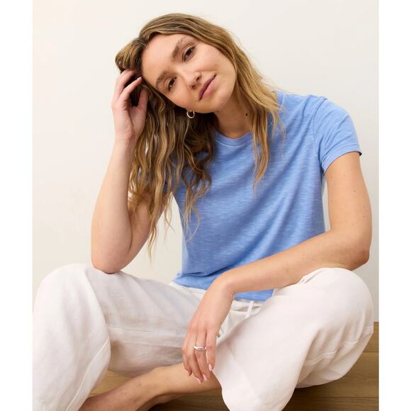 Marine Layer Women's T-Shirt Swing Crew Tee Relaxed Fit Drape Bottom Pima Cotton - Picture 6 of 7